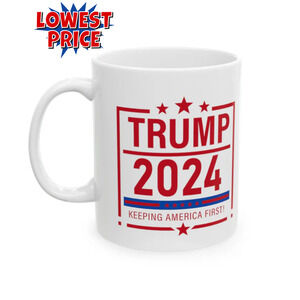Trump 2024 Keeping America First - Ceramic Mug (White, 11oz)